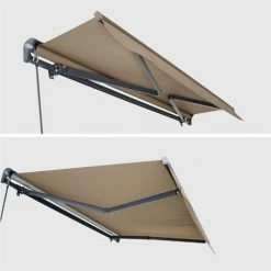 ALICE'S GARDEN Store Banne - Shado 3x2m Taupe - Semi-coffre Aluminium. Système Manuel. Store De Terrasse Largeur 295cm. Toile Polyester Enduite 280g. Ombrage Mural - Taupe -Pergola Soldes 4262143 3