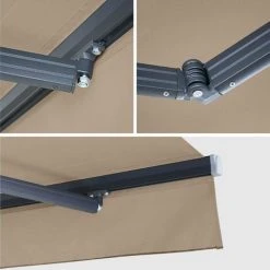 ALICE'S GARDEN Store Banne - Shado 3x2m Taupe - Semi-coffre Aluminium. Système Manuel. Store De Terrasse Largeur 295cm. Toile Polyester Enduite 280g. Ombrage Mural - Taupe -Pergola Soldes 4262143 4