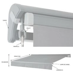 ALICE'S GARDEN Store Banne - Shado 3x2m Taupe - Semi-coffre Aluminium. Système Manuel. Store De Terrasse Largeur 295cm. Toile Polyester Enduite 280g. Ombrage Mural - Taupe -Pergola Soldes 4262143 5