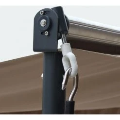 ALICE'S GARDEN Store Double Pente - Penne 4x3m Taupe - Système Manuel à Manivelle. Auvent Sur Pieds. Store De Terrasse Largeur 395cm. Toile Polyester Enduite 280g. - Taupe -Pergola Soldes 4264801 4