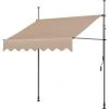 BAMNY Auvent Balcon,Store Balcon Imperméable Avec Manivelle, Sans Per?age, Résistant Aux UV Réglable En Hauteur, 250 X 120 Cm, En Métal Et Polyester,Kaki -Pergola Soldes 42685107 1