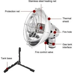 BARES 01 Chauffage Au Gaz De Camping, Tente De Camping De Voyage Couverture Chaude En Plein Air Mini Chauffe-gaz Portable De Pêche Chauffe-Tente D'escalade Chauffe-Patio Pour Randonnée En Plein Air -Pergola Soldes 42948263 4