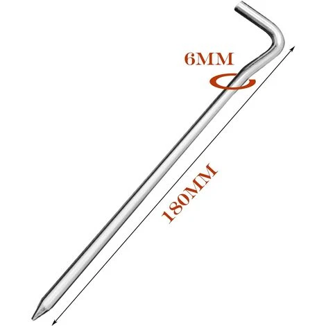 BEARSU Lot De 20 Sardines Tente, Piquets De Tente En Métal, Sardines Camping, Piquets De Fixation, Sardines Piquet Tente Pour Sols Durs 18cm Idéal Pour Le Jardinage, Le Camping, La Pêche Et La Tente 4 BEARSU Lot De 20 Sardines Tente, Piquets De Tente En Métal, Sardines Camping, Piquets De Fixation, Sardines Piquet Tente Pour Sols Durs 18cm Idéal Pour Le Jardinage, Le Camping, La Pêche Et La Tente – Image 2