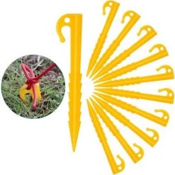 SUPERMARKET 30 Pcs Piquet De Tente En Plastique, Piquets De Tente Spirale, Sardine Tente De Jardin Sol, Robuste Et Durable, Pour Accessoires Pour Camping, Auvents De Camping, Auvents De Caravane，Superma