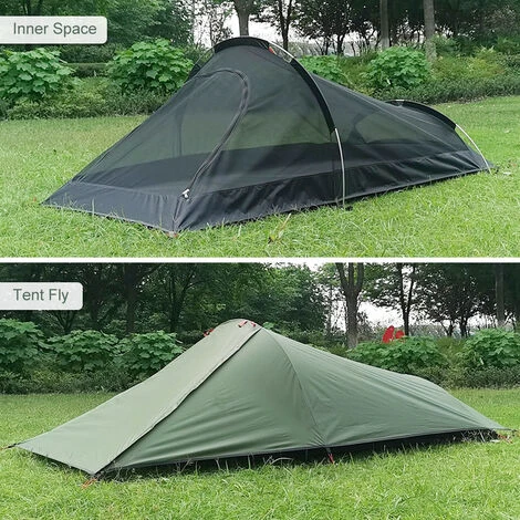 ASUPERMALL Tente De Camping En Plein Air Ultralegere Tente De Camping Pour Une Personne Tente Resistante A L'Eau Tente De Sac De Couchage Portable Avec Support En Aluminium Pour L'Aviation, Vert Armee 7 ASUPERMALL Tente De Camping En Plein Air Ultralegere Tente De Camping Pour Une Personne Tente Resistante A L'Eau Tente De Sac De Couchage Portable Avec Support En Aluminium Pour L'Aviation, Vert Armee – Image 5