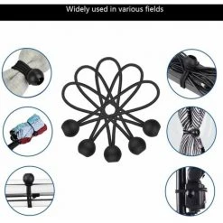 SUPERMARKET Lot De 50 Cordes élastiques En Forme De Balles à Lacets Avec Boule Pour Auvents, Bâches, Pavillons, Tentes, Sacs De Couchage (Noir)，Superma -Pergola Soldes 43716778 3