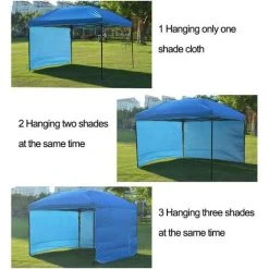 BEARSU Parois Latérales Panneau Latéral 3 X 3 M Parois Pour Pavillon De Jardin Tente De Réception Gazebo Tonnelle Camping Protéger De La Pluie Vent Soleil - 1 Gray Parois LatéralesGris - Gray Panel Wall -Pergola Soldes 44819571 4