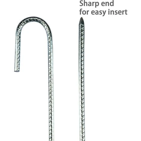 TANABATA Metal Piquets De Tente En Acier Galvanisé Robuste. 12 Pouces Tent Pegs Piquets De Jardin. Piquets De Fixation Avec Crochet En J Pour Chapiteaux. Belvédères. Trampolines. Tentes 5 TANABATA Metal Piquets De Tente En Acier Galvanisé Robuste. 12 Pouces Tent Pegs Piquets De Jardin. Piquets De Fixation Avec Crochet En J Pour Chapiteaux. Belvédères. Trampolines. Tentes – Image 3