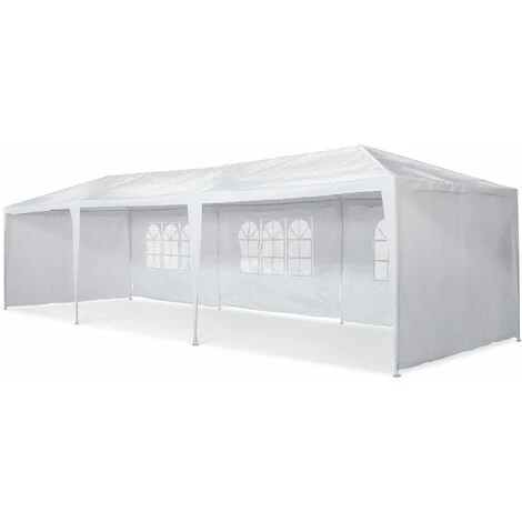 ALICE'S GARDEN Tente De Réception 3x9m, 27 M² - Massilia - Blanc - à Utiliser Comme Pavillon, Pergola, Tente De Jardin, Chapiteau Ou Tonnelle. - Blanc 5 ALICE'S GARDEN Tente De Réception 3x9m, 27 M² - Massilia - Blanc - à Utiliser Comme Pavillon, Pergola, Tente De Jardin, Chapiteau Ou Tonnelle. - Blanc – Image 3