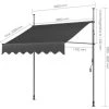 AICOK Auvent Balcon ,Store Balcon Protection Solaire Avec Manivelle, Résistant Aux UV Réglable En Hauteur, 300 X 120 Cm, En Métal Et Polyester, Sans Perçage, Gris, 1 AICOK Auvent Balcon ,Store Balcon Protection Solaire Avec Manivelle, Résistant Aux UV Réglable En Hauteur, 300 X 120 Cm, En Métal Et Polyester, Sans Perçage, Gris, -Pergola Soldes 46223180 1