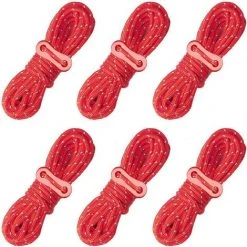 Kueatily Corde De Camping Pour Tente Réfléchissante 6PCS (rouge)