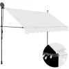 Hommoo Auvent Manuel Retractable Avec LED 300 Cm Creme -Pergola Soldes 46555757 1