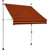 Hommoo Auvent Manuel Retractable 150 Cm Orange Et Marron -Pergola Soldes 46555768 1