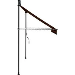 Hommoo Auvent Manuel Retractable Avec LED 250 Cm Orange Et Marron -Pergola Soldes 46561143 5