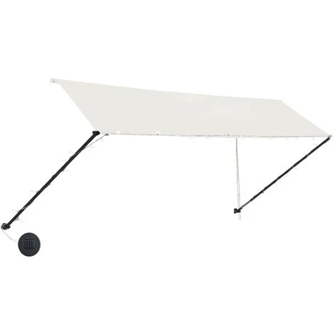 Hommoo Auvent Retractable Avec LED 350x150 Cm Creme 6 Hommoo Auvent Retractable Avec LED 350x150 Cm Creme – Image 4
