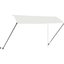 Hommoo Auvent Retractable Avec LED 350x150 Cm Creme 11 Hommoo Auvent Retractable Avec LED 350x150 Cm Creme -Pergola Soldes 46564053 5