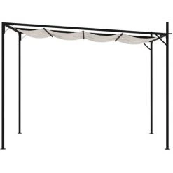 ASUPERMALL Belvedere Avec Toit Retractable 300x300x233 Cm Creme -Pergola Soldes 46890818 3