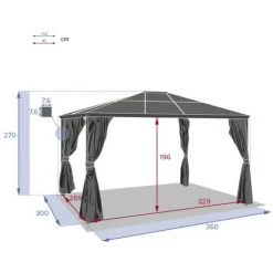 HESPERIDE Tonnelle De Jardin En Aluminium Belize - 3 X 3,6 M - Hespéride -Pergola Soldes 46974058 4