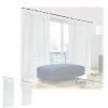 RELAXDAYS 4x Rideaux Voilage Blanc, Semi-transparents, Pour Salon Et Chambre, HxL : 175x140 Cm, Avec Boucles, Blanc