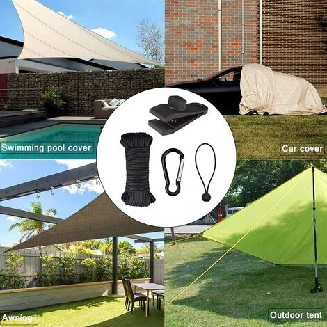 VERSAILLESFR Clips De Bâche, 30 Pièces Clips De Tente De Bouche De Crocodile Clips De Bâche Avec Serrure Serrée Vis De Serrage élastique Boules Bâche Tente Corde élastique Avec Mousqueton, Versailles 5 VERSAILLESFR Clips De Bâche, 30 Pièces Clips De Tente De Bouche De Crocodile Clips De Bâche Avec Serrure Serrée Vis De Serrage élastique Boules Bâche Tente Corde élastique Avec Mousqueton, Versailles – Image 3