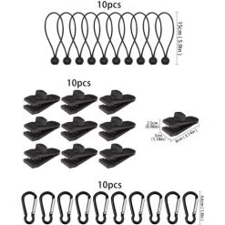 VERSAILLESFR Clips De Bâche, 30 Pièces Clips De Tente De Bouche De Crocodile Clips De Bâche Avec Serrure Serrée Vis De Serrage élastique Boules Bâche Tente Corde élastique Avec Mousqueton, Versailles 11 VERSAILLESFR Clips De Bâche, 30 Pièces Clips De Tente De Bouche De Crocodile Clips De Bâche Avec Serrure Serrée Vis De Serrage élastique Boules Bâche Tente Corde élastique Avec Mousqueton, Versailles -Pergola Soldes 48354369 5