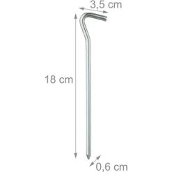 RELAXDAYS Sardines, Lot De 96, Arrondis, Sols Normaux & Durs, Sardines Camping, Fer Zingué, 18 Cm De Long, Argenté 11 RELAXDAYS Sardines, Lot De 96, Arrondis, Sols Normaux & Durs, Sardines Camping, Fer Zingué, 18 Cm De Long, Argenté -Pergola Soldes 48843886 5