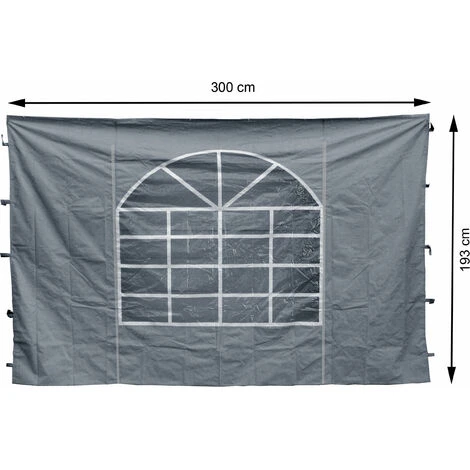 Quick-Star 2 Panneaux Latéraux Avec Fenêtre PE 300x195cm / 400x193cm Gris Pour Gazebo Sahara 3x4m 5 Quick-Star 2 Panneaux Latéraux Avec Fenêtre PE 300x195cm / 400x193cm Gris Pour Gazebo Sahara 3x4m – Image 3