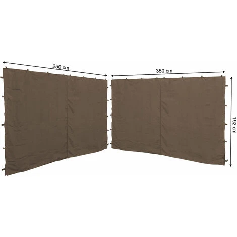 Quick-Star 2 Seitenteile Mit RV 250x192cm 350x192cm Für Pavillon Nizza 3x3m Seitenwand Taupe RAL 7006 3 Quick-Star 2 Seitenteile Mit RV 250x192cm 350x192cm Für Pavillon Nizza 3x3m Seitenwand Taupe RAL 7006