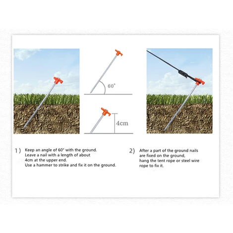 KARTOKNER 10 Piquets De Tente Robustes, Ancres Dures, Enjeux De Terrain, Accessoires De Camping, Acier Galvanisé (Jaune) 6 KARTOKNER 10 Piquets De Tente Robustes, Ancres Dures, Enjeux De Terrain, Accessoires De Camping, Acier Galvanisé (Jaune) – Image 4
