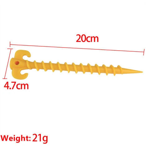 KARTOKNER 10 Pièces Piquets Camping Durables Plastique, Clous Tente Plastique, Visser Piquets Tente, Clous Tente D'extérieur, Piquets Camping Auvent, Pour Fixer Tentes (20cm) 4 KARTOKNER 10 Pièces Piquets Camping Durables Plastique, Clous Tente Plastique, Visser Piquets Tente, Clous Tente D'extérieur, Piquets Camping Auvent, Pour Fixer Tentes (20cm) – Image 2