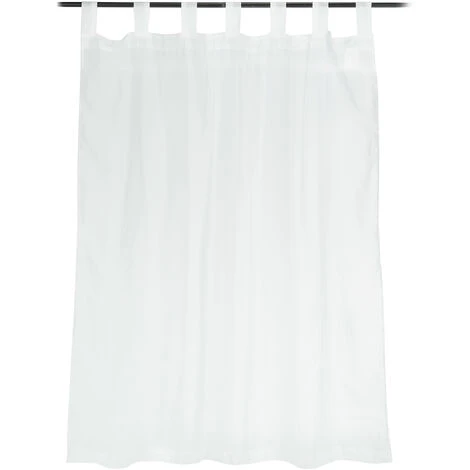 RELAXDAYS 8x Rideaux Voilage Blanc, Semi-transparents, Pour Salon Et Chambre, HxL : 145x140 Cm, Avec Boucles, Blanc 4 RELAXDAYS 8x Rideaux Voilage Blanc, Semi-transparents, Pour Salon Et Chambre, HxL : 145x140 Cm, Avec Boucles, Blanc – Image 2