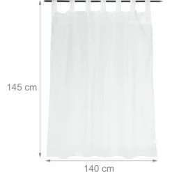 RELAXDAYS 8x Rideaux Voilage Blanc, Semi-transparents, Pour Salon Et Chambre, HxL : 145x140 Cm, Avec Boucles, Blanc 11 RELAXDAYS 8x Rideaux Voilage Blanc, Semi-transparents, Pour Salon Et Chambre, HxL : 145x140 Cm, Avec Boucles, Blanc -Pergola Soldes 49704185 5