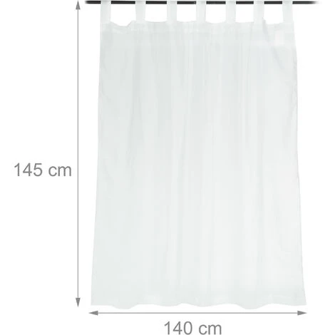 RELAXDAYS 8x Rideaux Voilage Blanc, Semi-transparents, Pour Salon Et Chambre, HxL : 145x140 Cm, Avec Boucles, Blanc 7 RELAXDAYS 8x Rideaux Voilage Blanc, Semi-transparents, Pour Salon Et Chambre, HxL : 145x140 Cm, Avec Boucles, Blanc – Image 5
