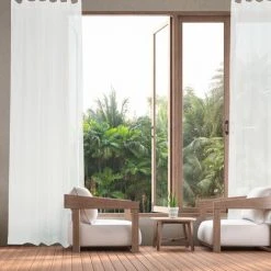 RELAXDAYS 4x Rideaux Voilage Blanc, Semi-transparents, Pour Salon Et Chambre, HxL : 225x140 Cm, Avec Boucles, Blanc -Pergola Soldes 49704192 3