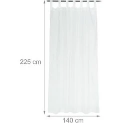 RELAXDAYS 4x Rideaux Voilage Blanc, Semi-transparents, Pour Salon Et Chambre, HxL : 225x140 Cm, Avec Boucles, Blanc -Pergola Soldes 49704192 5