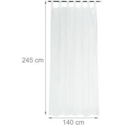 RELAXDAYS 4x Rideaux Voilage Blanc, Semi-transparents, Pour Salon Et Chambre, HxL : 245x140 Cm, Avec Boucles, Blanc -Pergola Soldes 49704214 5