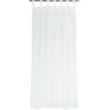RELAXDAYS 6x Rideaux Voilage Blanc, Semi-transparents, Pour Salon Et Chambre, HxL : 245x140 Cm, Avec Boucles, Blanc 4 RELAXDAYS 6x Rideaux Voilage Blanc, Semi-transparents, Pour Salon Et Chambre, HxL : 245x140 Cm, Avec Boucles, Blanc – Image 2