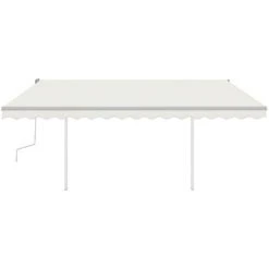 VidaXL Auvent Manuel Rétractable Avec LED 4x3 M Crème - Crème -Pergola Soldes 49923586 3