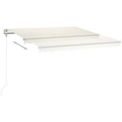 VidaXL Auvent Manuel Rétractable Avec LED 4x3 M Crème - Crème -Pergola Soldes 49923586 5