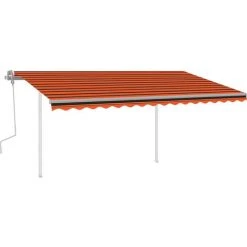 VidaXL Auvent Manuel Rétractable Avec LED 4x3 M Orange Et Marron - Orange 8 VidaXL Auvent Manuel Rétractable Avec LED 4x3 M Orange Et Marron - Orange -Pergola Soldes 49923595 2