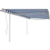 VidaXL Auvent Manuel Rétractable Avec Poteaux 4,5x3 M Bleu Et Blanc - Bleu 1 VidaXL Auvent Manuel Rétractable Avec Poteaux 4,5x3 M Bleu Et Blanc - Bleu -Pergola Soldes 49923610 1