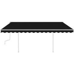 VidaXL Auvent Manuel Rétractable Avec Poteaux 4,5x3 M Anthracite - Anthracite -Pergola Soldes 49923613 3