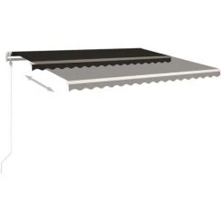 VidaXL Auvent Manuel Rétractable Avec Poteaux 4,5x3 M Anthracite - Anthracite -Pergola Soldes 49923613 5