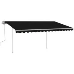 VidaXL Auvent Manuel Rétractable Avec Poteaux 4,5x3,5 M Anthracite - Anthracite 8 VidaXL Auvent Manuel Rétractable Avec Poteaux 4,5x3,5 M Anthracite - Anthracite -Pergola Soldes 49923659 2