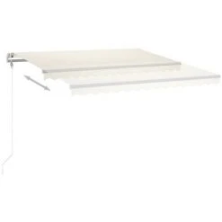 VidaXL Auvent Manuel Rétractable Avec LED 4x3 M Crème - Crème -Pergola Soldes 49923697 4