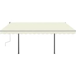 VidaXL Auvent Manuel Rétractable Avec LED 4x3 M Crème - Crème -Pergola Soldes 49923697 5