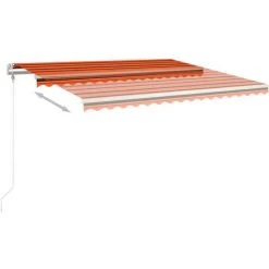 VidaXL Auvent Rétractable Automatique Et Poteaux 4x3m Orange Et Marron - Orange 10 VidaXL Auvent Rétractable Automatique Et Poteaux 4x3m Orange Et Marron - Orange -Pergola Soldes 49923707 4