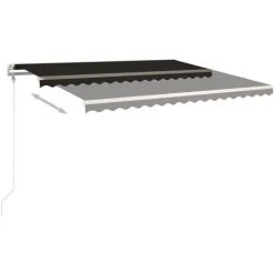VidaXL Auvent Manuel Rétractable Avec Poteaux 4x3,5 M Anthracite - Anthracite -Pergola Soldes 49923781 3