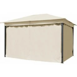 INTENT24.FR Rideaux (set De 4 Toiles) Pour Tonnelle De Jardin INTENT24 Sunset Classic 3x4 M Couleur Champagne - Champagne