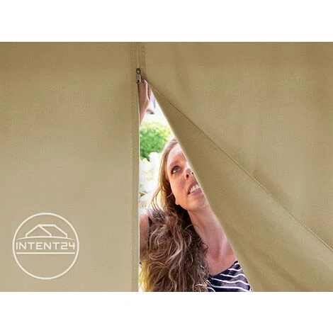 INTENT24.FR Rideaux (set De 4 Toiles) Pour Tonnelle De Jardin INTENT24 Sunset Deluxe 3x3 M, Couleur Champagne - Champagne 6 INTENT24.FR Rideaux (set De 4 Toiles) Pour Tonnelle De Jardin INTENT24 Sunset Deluxe 3x3 M, Couleur Champagne - Champagne – Image 4